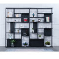 Simple office iron shelves industrial style decorative partition display bookshelf